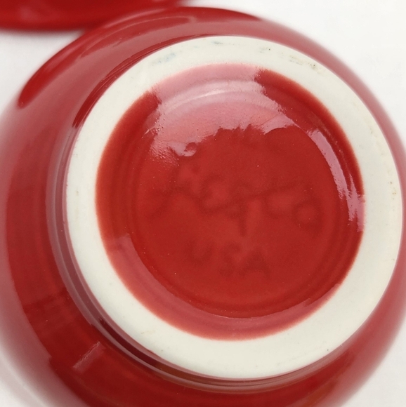 Fiesta Homer Laughlin Red Coffee/ Tea Mug Cup & Saucer Plate - Picture 5 of 6